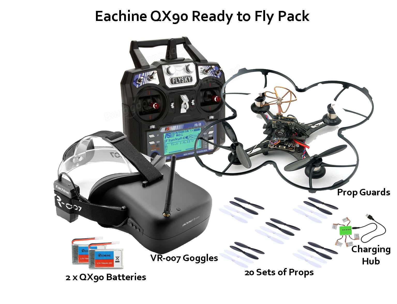 Eachine QX90 RTF package with goggles